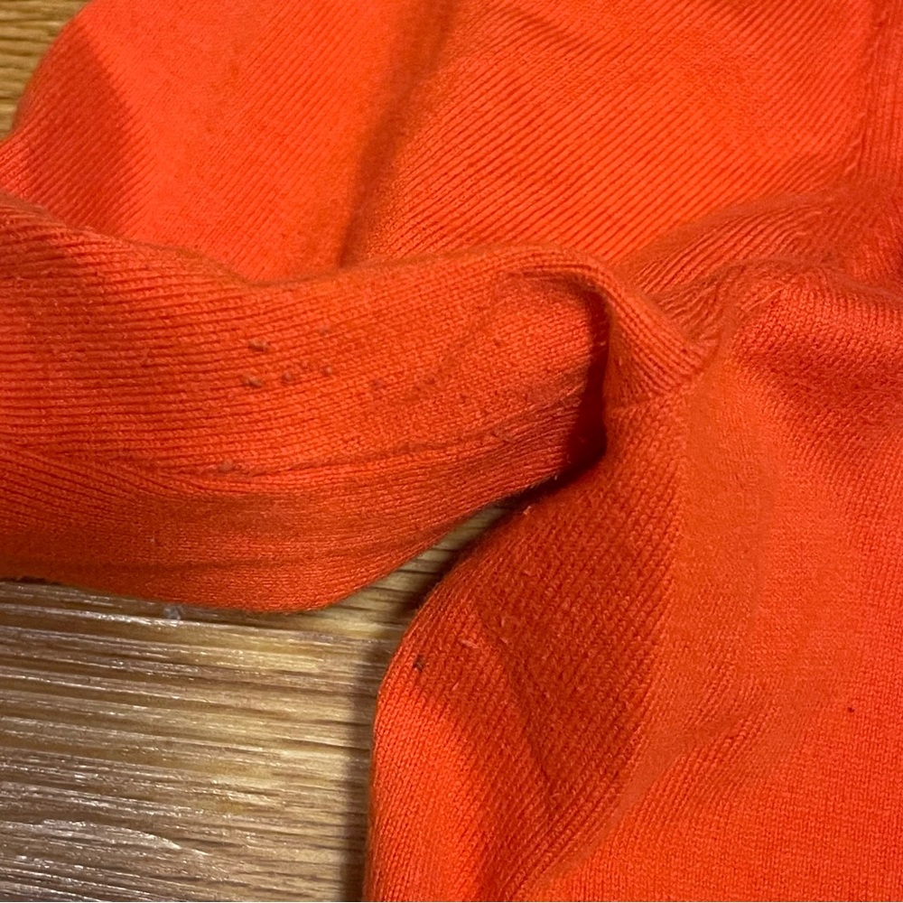 August Silk Button Up Cardigan Sweater in Orange, Size Large - Picture 4 of 8